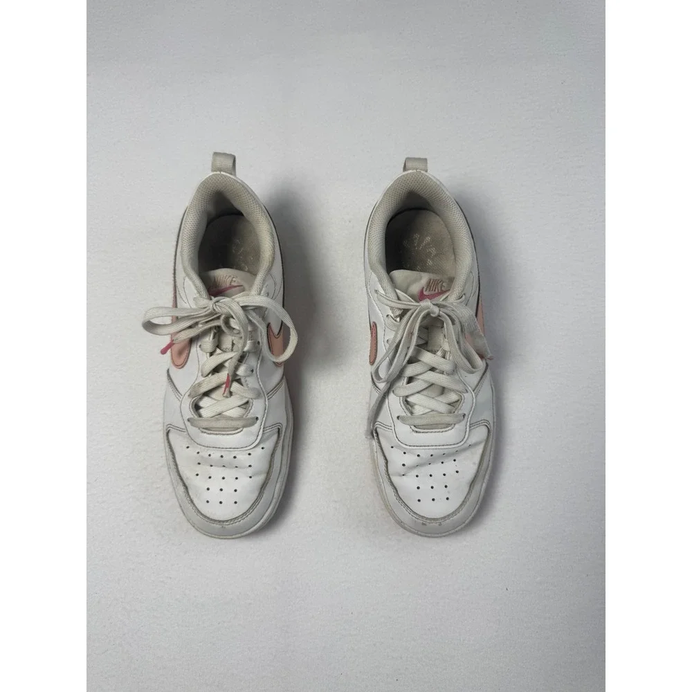 Athleisure Nike‎ 6.5Y Court Borough Low 2 White Sunset Pulse Sneakers DV5456-111